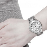 Guess Mini Prism Diamonds Silver Dial Silver Steel Strap Watch for Women - W12638L1