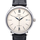 IWC Portofino Automatic White Dial Black Leather Strap Watch for Men - IW356501