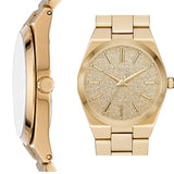 Michael Kors Channing Quartz Gold Dial Gold Steel Strap Watch For Women - MK6623