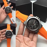 Michael Kors Dylan Chronograph Grey Dial Orange Rubber Strap Watch for Men - MK8296