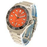Tag Heuer Aquaracer Professional 300 Diver Automatic Orange Dial Silver Steel Strap Watch for Men - WBP201F.BA0632