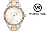 Michael Kors Layton Quartz Silver Dial Two Tone Steel Strap Watch For Women - MK6899