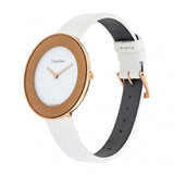 Calvin Klein Chic White Dial White Leather Strap Watch for Women - K7N236K2