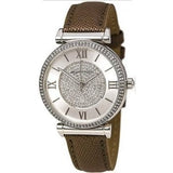 Michael Kors Caitlin Quartz Silver Dial Gray Leather Strap Watch For Women - MK2377