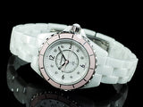 Chanel J12 Quartz Diamonds Ceramic White Dial White Steel Strap Watch for Women - J12 H4466