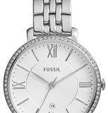 Fossil Jacqueline White Dial Silver Steel Strap Watch for Women - ES3631