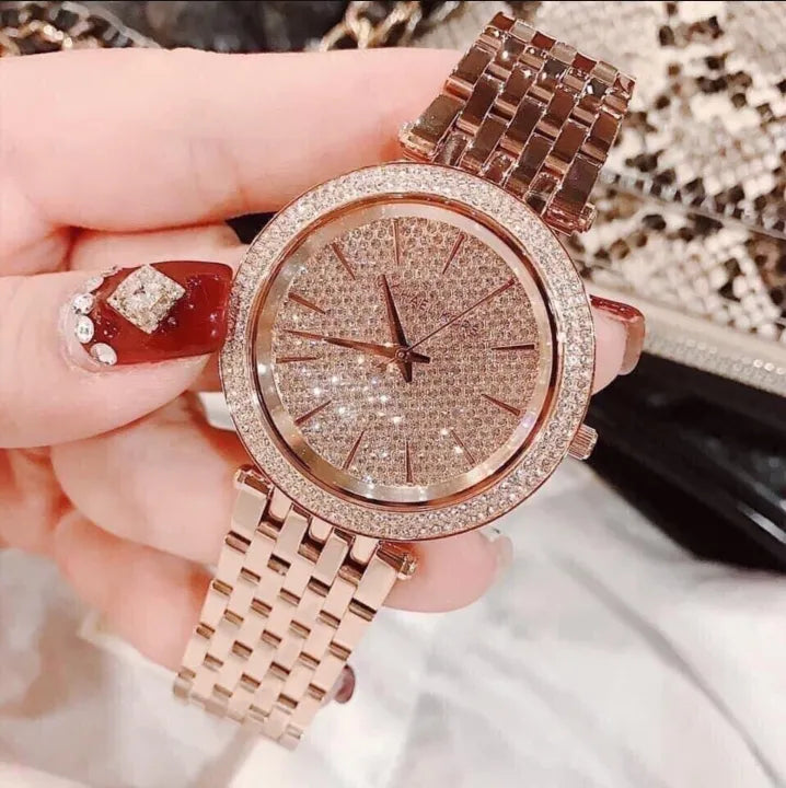 Michael Kors Rose Gold Dial Rose Gold Steel Strap Watch for Women