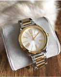 Michael Kors Hartman Quartz White Dial Two Tone Steel Strap Watch For Women - MK3521