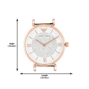 Emporio Armani Gianni T Bar White Dial Two Tone Steel Strap Watch For Women - AR1926