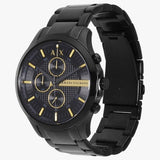 Armani Exchange Hampton Chronograph Black Dial Black Steel Strap Watch For Men - AX2164