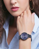 Fossil Jacqueline Blue Dial Blue Steel Strap Watch for Women - ES4094