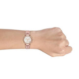 Michael Kors Parker Chronograph White Dial Pink Leather Strap Watch For Women - MK6935