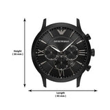 Emporio Armani Giovanni Chronograph Black Dial Black Steel Strap Watch For Men - AR11349