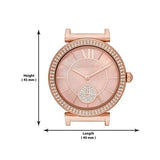 Michael Kors Abbey Three-Hand Analog Crystals Rose Gold Dial Rose Gold Steel Strap Watch for Women - MK4617