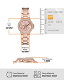 Michael Kors Camille Three Hand Rose Gold Dial Rose Gold Steel Strap Watch For Women - MK7197