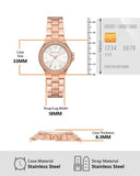 Michael Kors Lennox Three Hand Silver Dial Rose Gold Steel Strap Watch For Women - MK7279