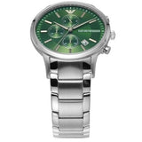 Emporio Armani Renato Chronograph Green Dial Silver Steel Strap Watch For Men - AR11507