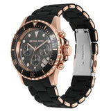 Michael Kors Everest Chronograph Black Dial Black Silicone Strap Watch For Men - MK9055