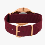 Daniel Wellington Classic Roselyn Black Dial Maroon Nylon Strap Watch For Women - DW00100269