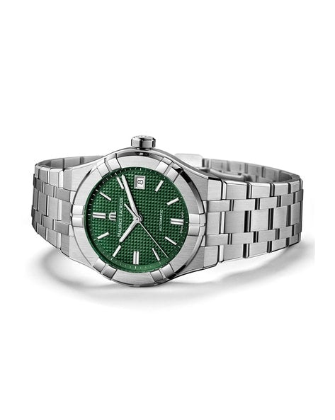 Maurice Lacroix Aikon Date Quartz Green Dial Silver Steel Strap Watch for  Men | Schweizer Uhren