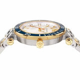 Versace Greca Sport Quartz White Dial Two Tone Steel Strap Watch For Men - VEZ300521