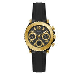 Guess Cosmic Multifunction Black Dial Black Silicone Strap Watch For Women - GW0466L1