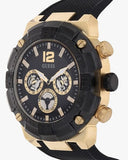 Guess Navigator Chronograph Black Dial Black Rubber Strap Watch for Men - GW0264G3