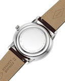 Fossil Neutra Minimalist Moonphase Silver Dial Brown Leather Strap Watch for Men - FS5905