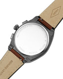 Fossil Everett Chronograph Grey Dial Brown Leather Strap Watch for Men - FS5799