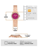 Michael Kors Lennox Analog Pink Dial Rose Gold Steel Strap Watch For Women - MK7396