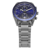 Michael Kors Accelerator Chronograph Blue Dial Grey Steel Strap Watch For Men - MK9111