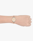 Fossil Georgia Bone Grey Dial Beige Leather Strap Watch for Women - ES2830