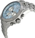 Michael Kors Bradshaw Chronograph Blue Dial Silver Steel Strap Watch For Women - MK6098