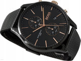 Hugo Boss Associate Black Dial Black Mesh Bracelet Watch for Men - 1513811