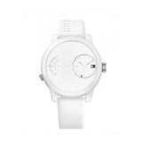 Tommy Hilfiger Denim White Dial White Rubber Strap Watch for Men - 1791558