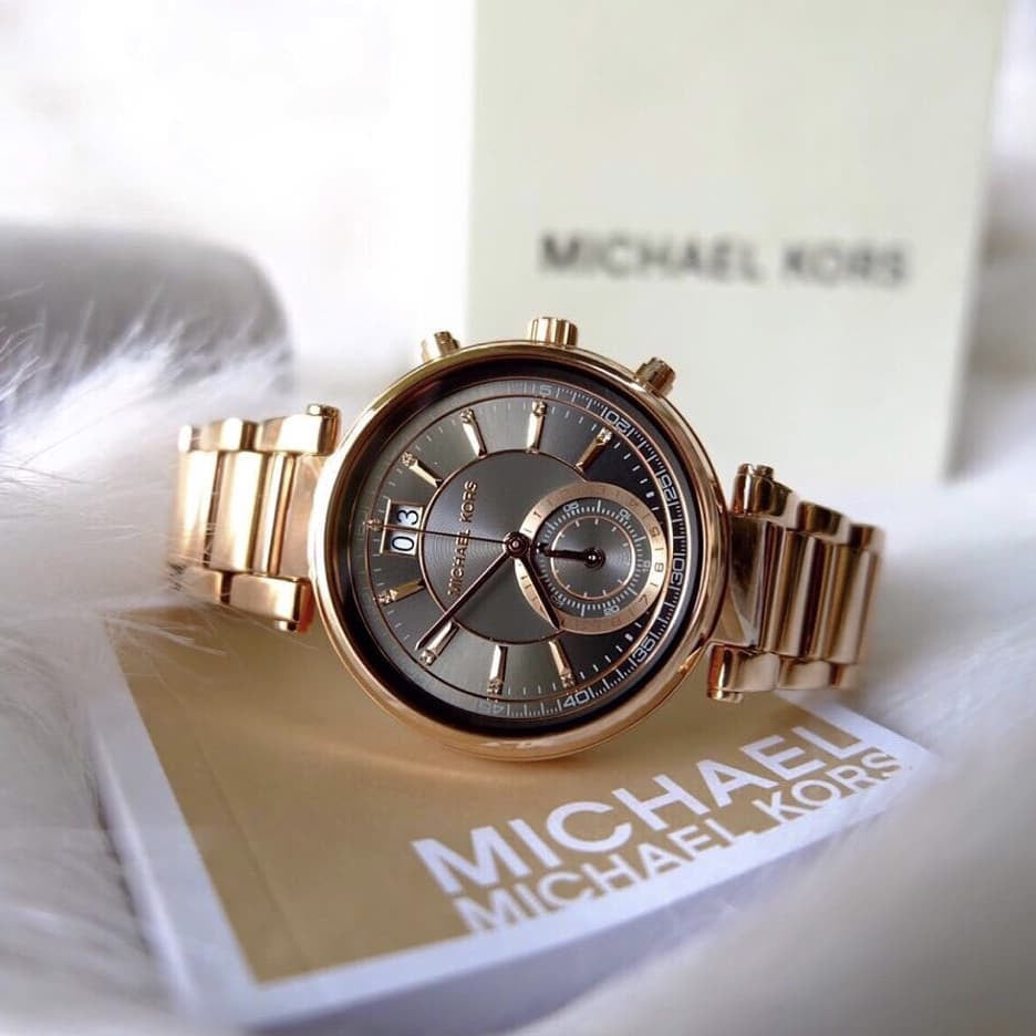 Michael Kors Sawyer Rose Gold Dial Rose Gold Steel Strap Watch for Women - MK6226