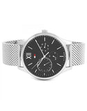 Tommy Hilfiger Damon Quartz Chronograph Black Dial Silver Mesh Bracelet Watch for Men - 1791415