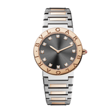 Bvlgari Lady Quartz Diamonds Grey Dial Two Tone Steel Strap Watch for Women - BVLGARI103067