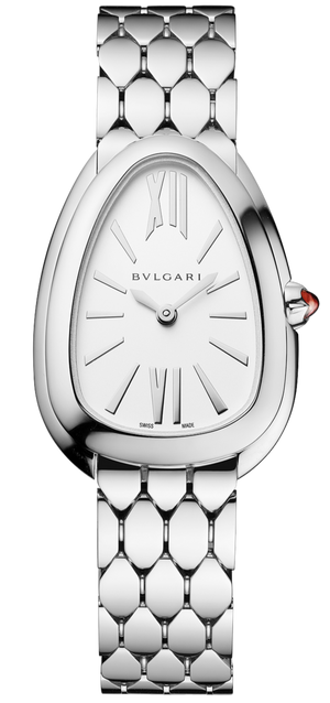 Bvlgari Serpenti Seduttori Quartz White Dial Silver Steel Strap Watch for Women - SERPENTI103141