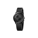 Calvin Klein Minimal Black Dial Black Mesh Bracelet Watch for Men - K3M224B1