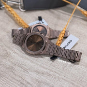 D1 Milano Ultra Thin Brown Dial Gold Steel Strap Watch for Unisex - D1-UTBJ10
