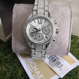 Michael Kors Mini Bradshaw Crystals Silver Dial Silver Steel Strap Watch For Women - MK6454