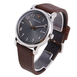 Emporio Armani Luigi Quartz Grey Dial Brown Leather Strap Watch For Men - AR11175