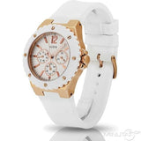 Guess Overdrive Analog White Dial White Rubber Strap Watch for Women - W10614L2