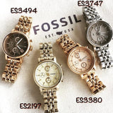 Fossil Boyfriend Chronograph Brown Dial Silver Steel Strap Watch for Women - ES3747