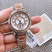 Michael Kors Madelyn Silver Dial Two Tone Steel Strap Watch for Women - MK6288