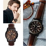 Fossil Grant Chronograph Brown Dial Brown Leather Strap Watch for Men - FS5088