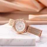 Guess Whisper Silver Dial Rose Gold Mesh Bracelet Watch for Women - W1084L3