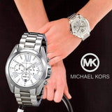 Michael Kors Bradshaw Silver Dial Silver Steel Strap Watch for Men - MK5535