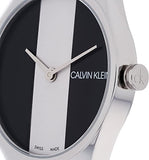 Calvin Klein Rebel White Black Dial White Leather Strap Watch for Women - K8P231L1